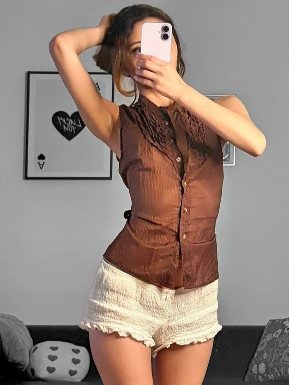 Isaac Mizrahi for Target Striped Sleeveless Top in Brown
